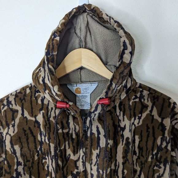 Vintage Carhartt Mossy Oak Bottomland Hush Hide Velvet Camo Jacket USA Made - Picture 2 of 14